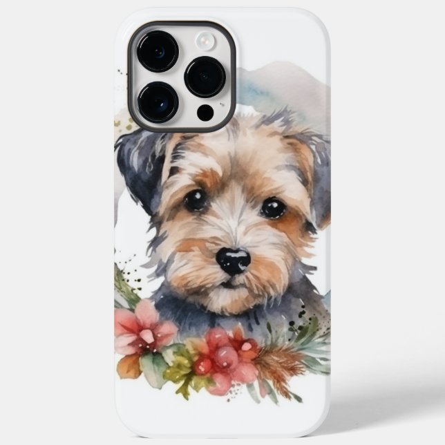 Yorkipoo Christmas Wreath Festive Pup Case-Mate iPhone Case (Back)
