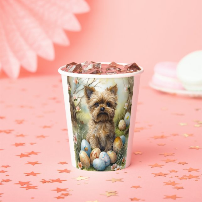 Yorkipoo Dog With Easter Eggs Holiday Paper Cups (Insitu)