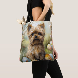 Yorkipoo Dog With Easter Eggs Holiday Tote Bag