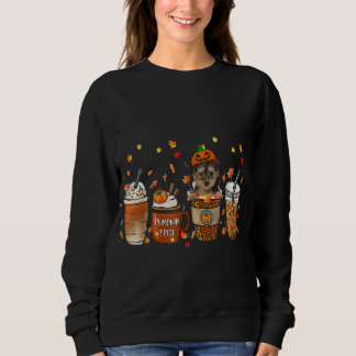 Yorkipoo Fall Coffee Pumpkin Spice Latte Iced Autu Sweatshirt