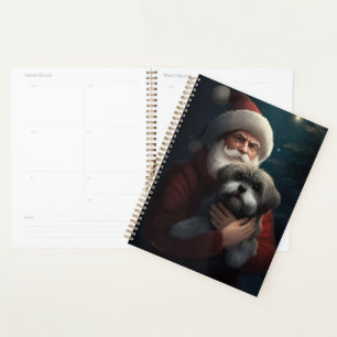 Yorkipoo With Santa Claus Festive Christmas Planner
