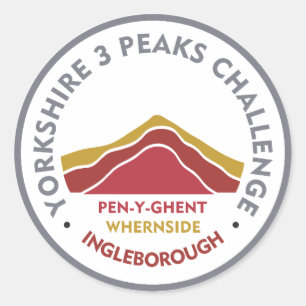 Yorkshire 3 Peaks Challenge Hiking Route Classic Round Sticker