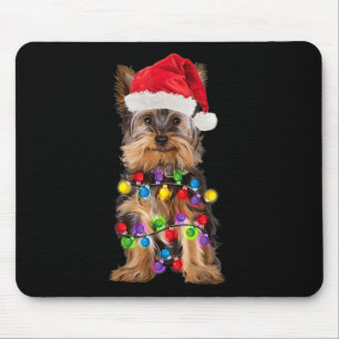 Yorkshire Christmas Yorkie Dog Santa Hat Christmas Mouse Pad