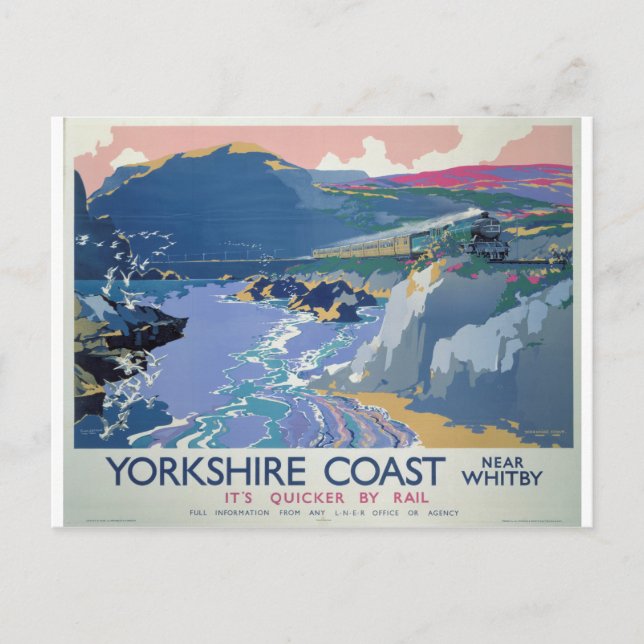 Yorkshire Coast Vintage Travel Postcard (Front)