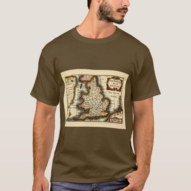 Yorkshire County England Old Antiquarian Atlas Map T-Shirt (Front)