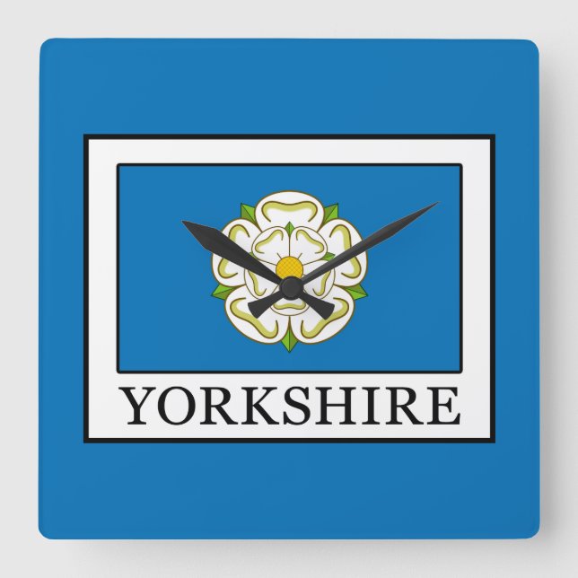 Yorkshire County England Square Wall Clock (Front)