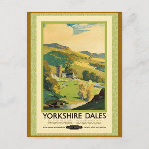 Yorkshire Dales Travel Poster Postcard