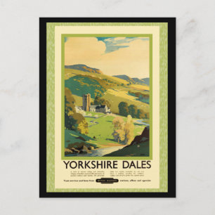 Yorkshire Dales Travel Poster Postcard