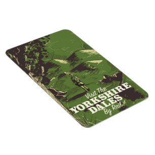 Yorkshire Dales vintage style travel poster Magnet