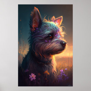 Yorkshire Dog Animal Portrait Painting Pet Poster
