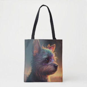 Yorkshire Dog Animal Portrait Painting Pet  Tote Bag