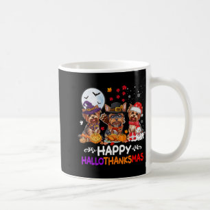 Yorkshire Dog Christmas Happy Hallothankmas Thanks Coffee Mug