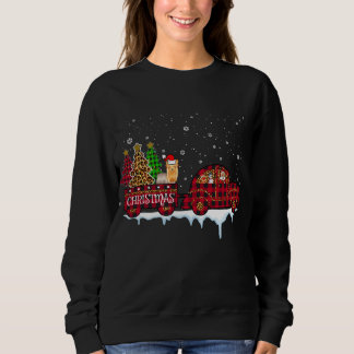 Yorkshire Dog Christmas Red Plaid Truck Santa Xmas Sweatshirt