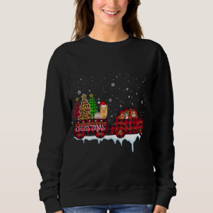 Yorkshire Dog Christmas Red Plaid Truck Santa Xmas Sweatshirt