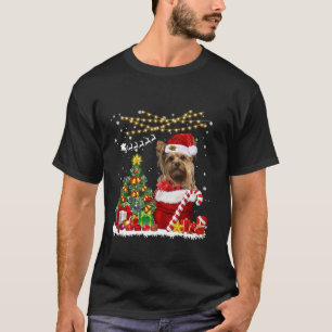 Yorkshire Dog Christmas Tree Lights Dog Owner Xmas T-Shirt