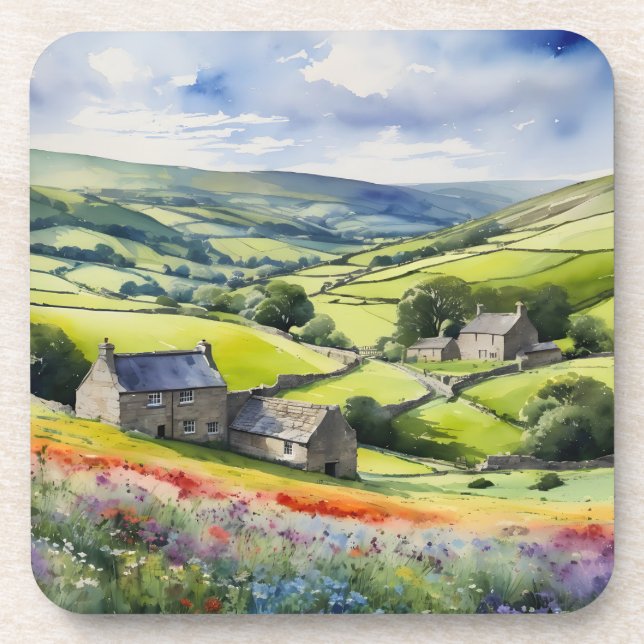 "Yorkshire Meadowsong" Landscape Yorkshire Dales  Coaster (Front)