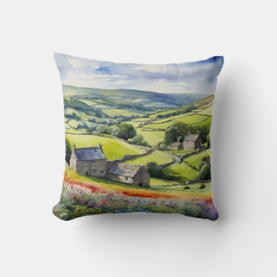 "Yorkshire Meadowsong" Landscape Yorkshire Dales  Cushion