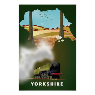 Yorkshire Railway map travel print