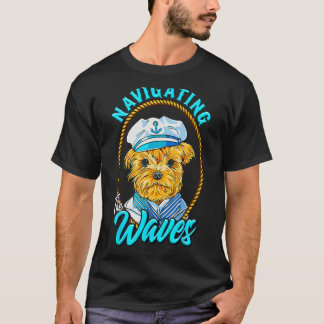 Yorkshire Sailor Navigating the Waves Yorkie Puppy T-Shirt