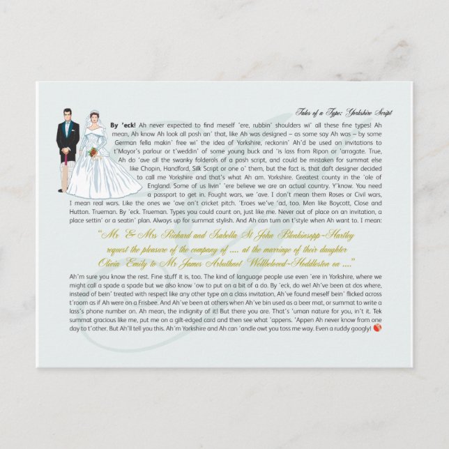 Yorkshire Script Postcard (Front)