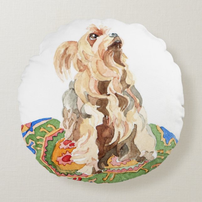 Yorkshire terrier 2012 round cushion (Front)