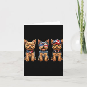 Yorkshire Terrier 4th Of July Aamerican Flag Dog Card