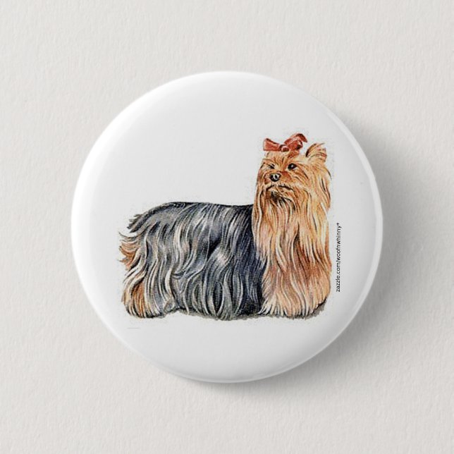 Yorkshire Terrier 6 Cm Round Badge (Front)