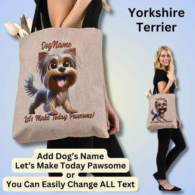 Yorkshire Terrier - Add Dog's Name, Change Text Tote Bag (Creator Uploaded)