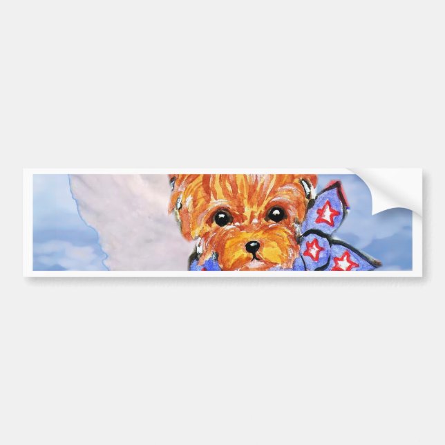 Yorkshire terrier angel bumper sticker (Front)