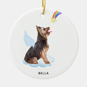 Yorkshire Terrier Angel Personalised Dog Memorial Ceramic Ornament