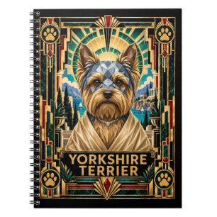 Yorkshire Terrier, Art Deco Dog Notebook