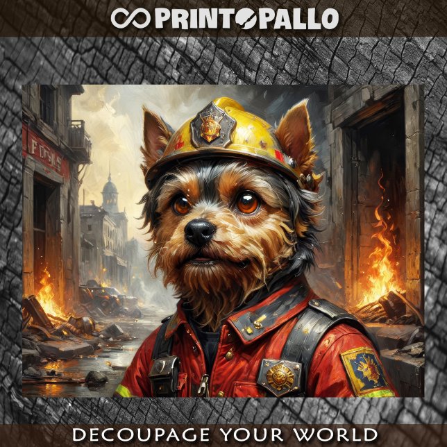 Yorkshire Terrier as Firefighter Tissue Paper (Creator Uploaded)