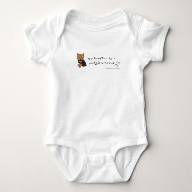 yorkshire terrier baby bodysuit (Front)