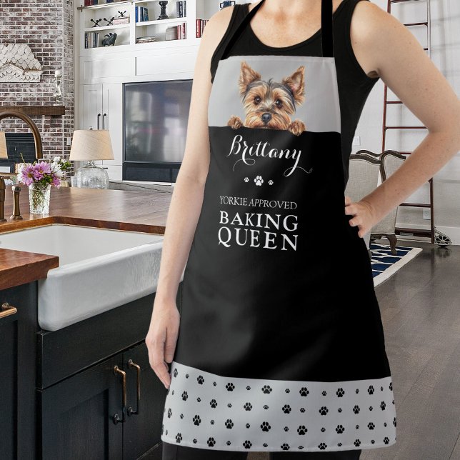Yorkshire Terrier Baking Queen Grey Custom  Apron (Creator Uploaded)