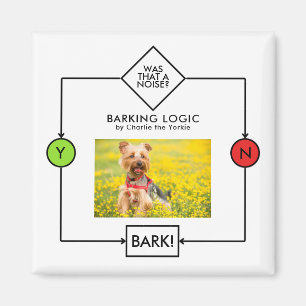 Yorkshire Terrier Barking Logic Custom Name Photo Magnet
