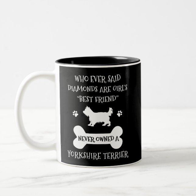 Yorkshire Terrier Best Friend Two-Tone Coffee Mug (Left)