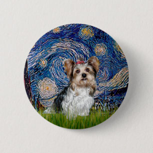 Yorkshire Terrier (Biewer) - Starry Night 6 Cm Round Badge