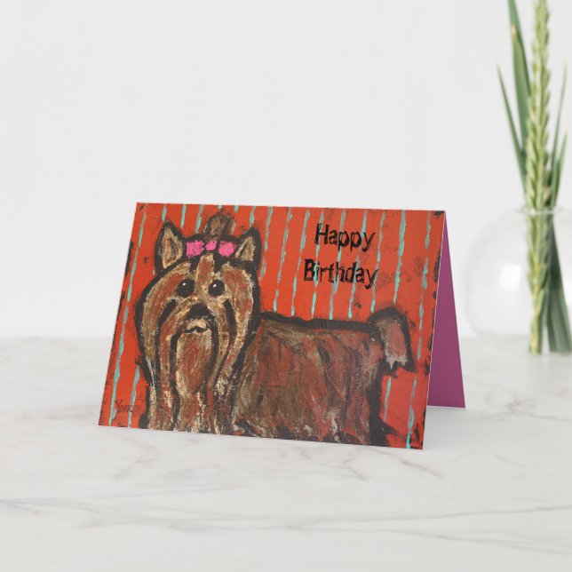 Yorkshire terrier birthday card (Front)
