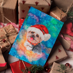 Yorkshire Terrier Breed Dog Christmas Holiday Postcard