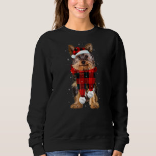 Yorkshire Terrier Buffalo Plaid Yorkie Dog  Christ Sweatshirt