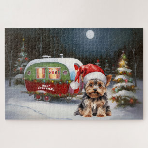 Yorkshire Terrier Caravan Christmas Adventure Jigsaw Puzzle
