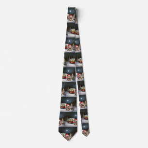 Yorkshire Terrier Caravan Christmas Adventure Tie