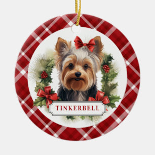 Yorkshire Terrier Ceramic Circle Ornament