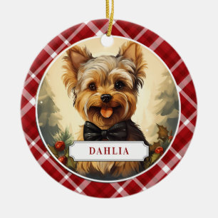 Yorkshire Terrier Ceramic Circle Ornament