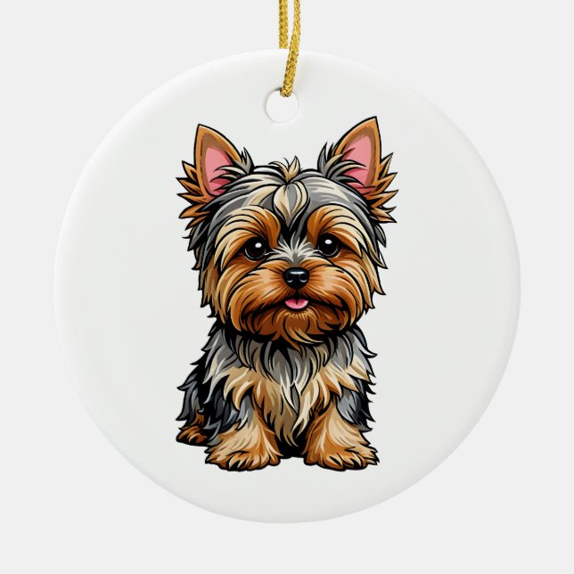 Yorkshire Terrier Ceramic Ornament (Front)