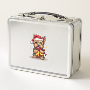 Yorkshire Terrier Christmas Bells Metal Lunch Box