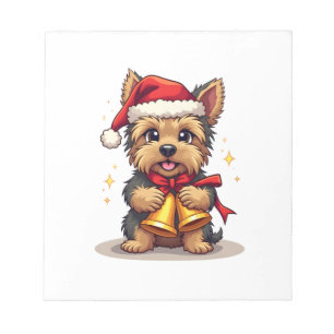 Yorkshire Terrier Christmas Bells Notepad