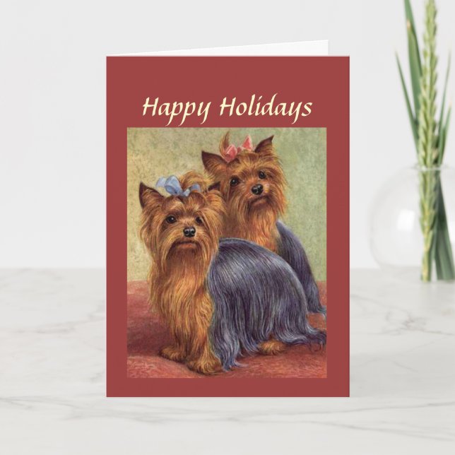 Yorkshire Terrier Christmas Card (Front)