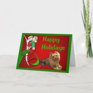 Yorkshire Terrier Christmas Card Little Angels