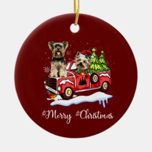 Yorkshire Terrier Christmas Ceramic Ornament